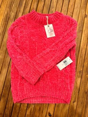 Jessica Simpson hot pink sweater. 
Brand new with tags size 7.